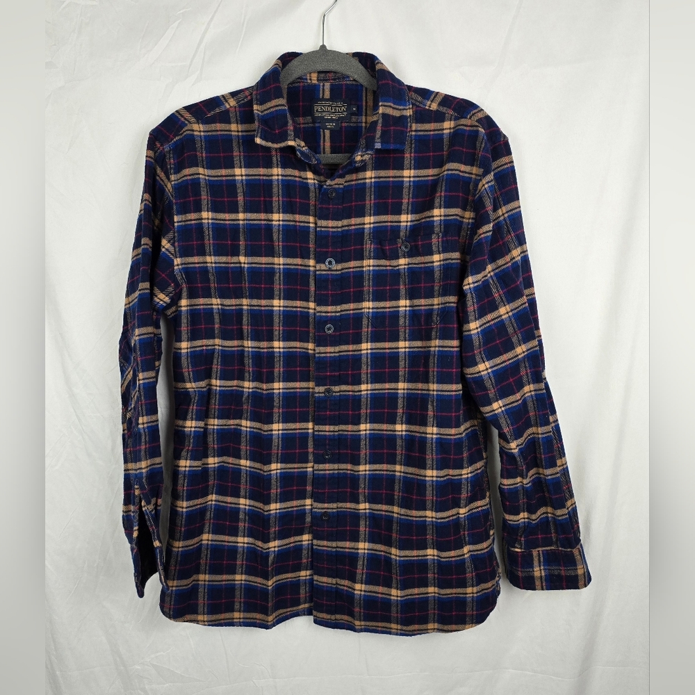 Pendleton Plaid Flannel Elbow Patch Lightweight L… - image 1